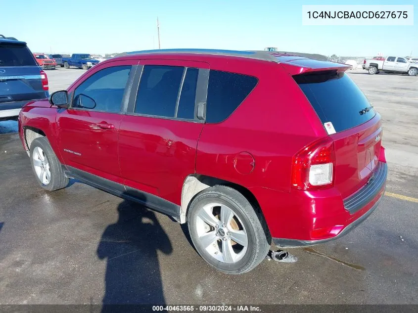 2012 Jeep Compass Sport VIN: 1C4NJCBA0CD627675 Lot: 40463565