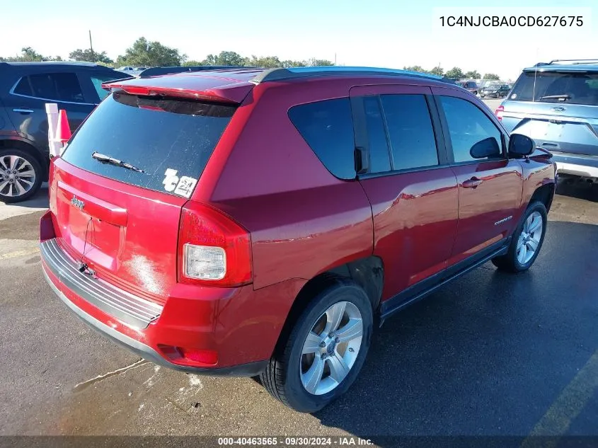 2012 Jeep Compass Sport VIN: 1C4NJCBA0CD627675 Lot: 40463565