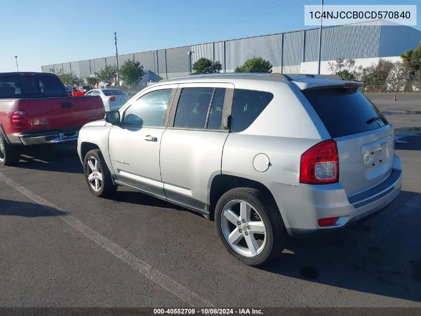 1C4NJCCB0CD570840 2012 Jeep Compass Limited