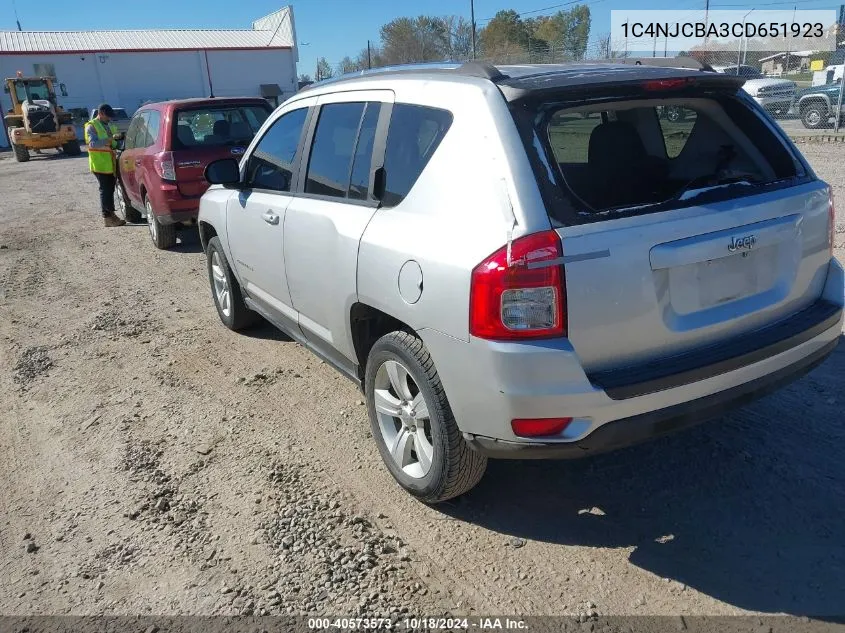 2012 Jeep Compass Sport VIN: 1C4NJCBA3CD651923 Lot: 40573573