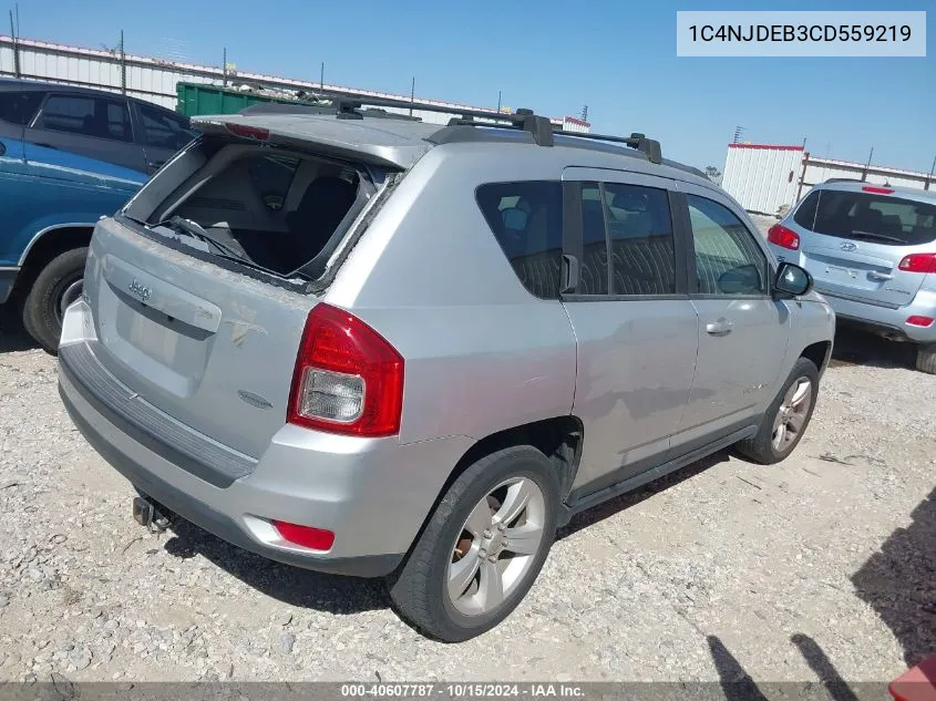 2012 Jeep Compass Latitude VIN: 1C4NJDEB3CD559219 Lot: 40607787