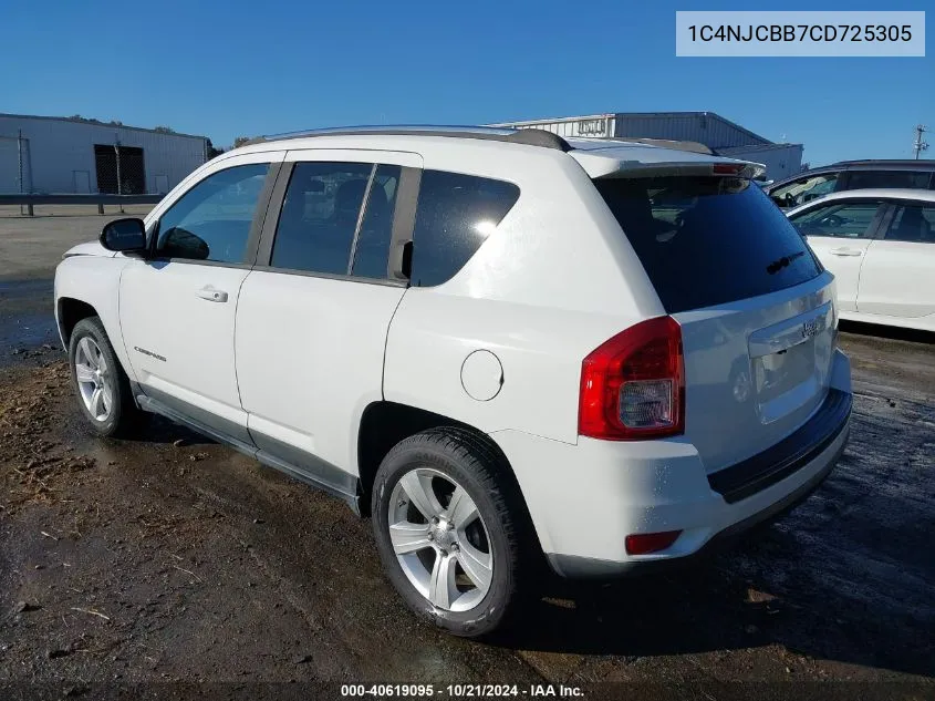 2012 Jeep Compass Sport VIN: 1C4NJCBB7CD725305 Lot: 40619095