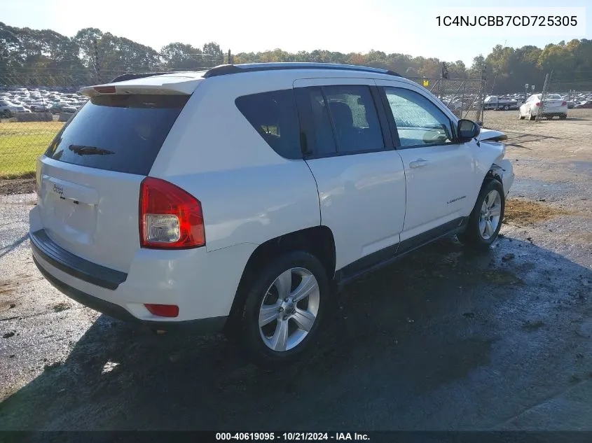 2012 Jeep Compass Sport VIN: 1C4NJCBB7CD725305 Lot: 40619095