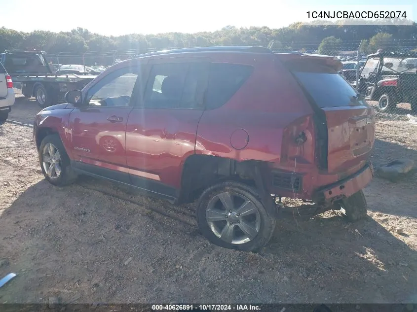 2012 Jeep Compass Sport VIN: 1C4NJCBA0CD652074 Lot: 40626891