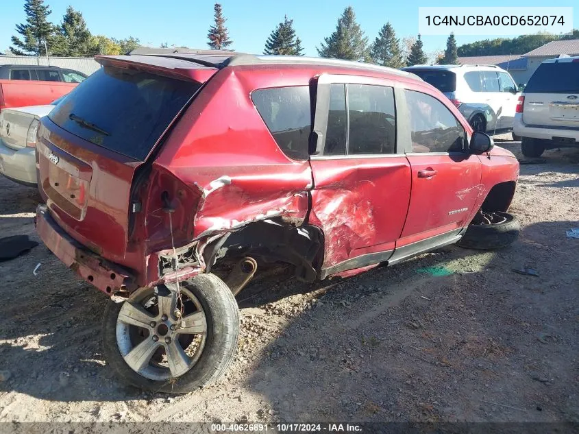 1C4NJCBA0CD652074 2012 Jeep Compass Sport