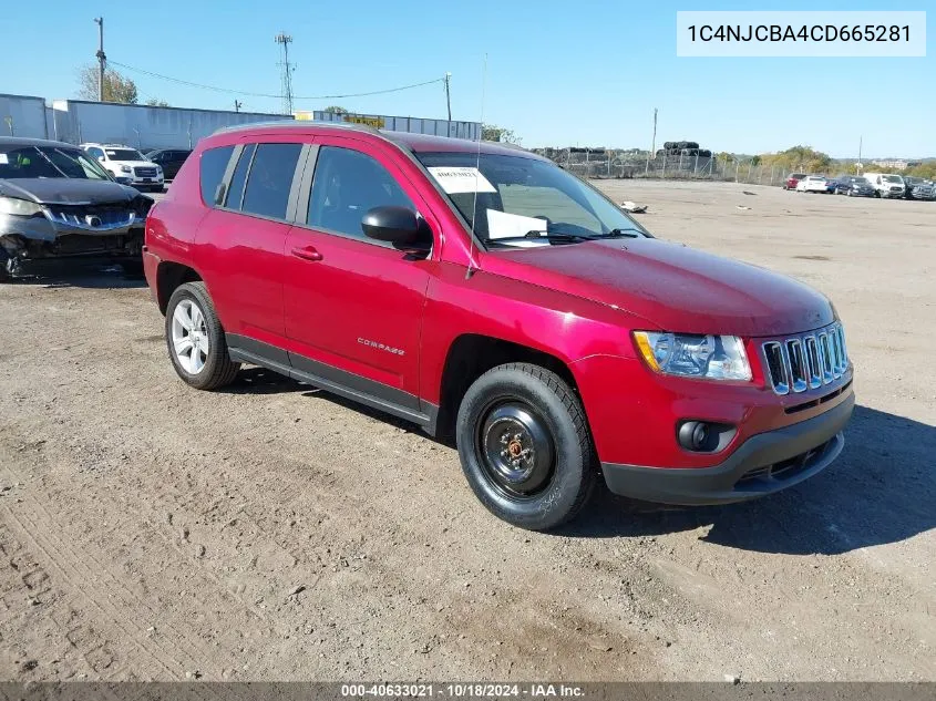 2012 Jeep Compass Sport VIN: 1C4NJCBA4CD665281 Lot: 40633021