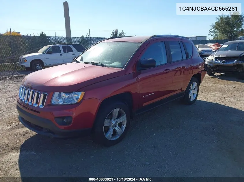 2012 Jeep Compass Sport VIN: 1C4NJCBA4CD665281 Lot: 40633021