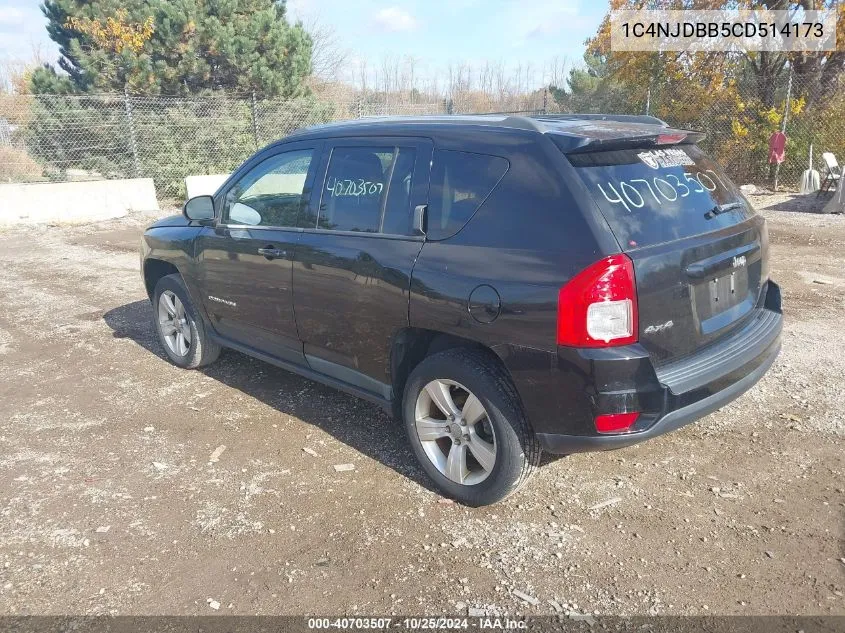 2012 Jeep Compass Sport VIN: 1C4NJDBB5CD514173 Lot: 40703507