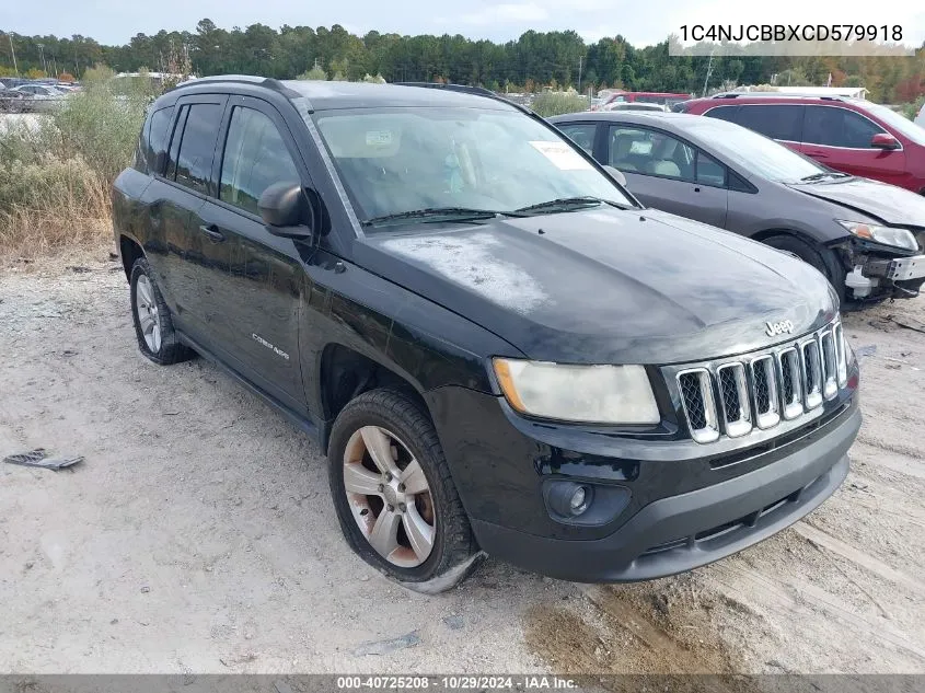 2012 Jeep Compass Sport VIN: 1C4NJCBBXCD579918 Lot: 40725208