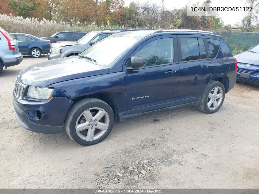 2012 Jeep Compass Sport VIN: 1C4NJDBB3CD651127 Lot: 40782815