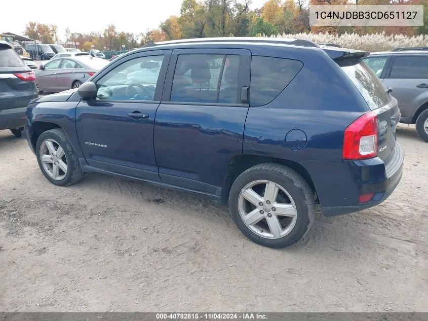 2012 Jeep Compass Sport VIN: 1C4NJDBB3CD651127 Lot: 40782815