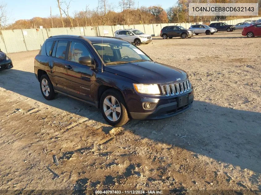 2012 Jeep Compass Latitude VIN: 1C4NJCEB8CD632143 Lot: 40797403