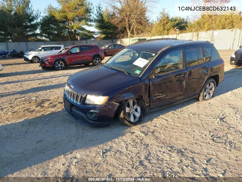 2012 Jeep Compass Latitude VIN: 1C4NJCEB8CD632143 Lot: 40797403