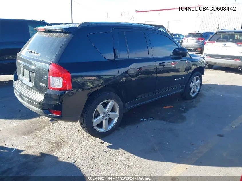 2012 Jeep Compass Limited VIN: 1C4NJDCB4CD603442 Lot: 40821164