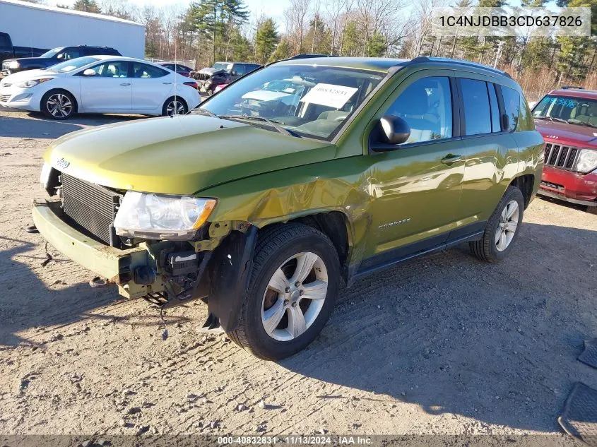 2012 Jeep Compass Sport VIN: 1C4NJDBB3CD637826 Lot: 40832831