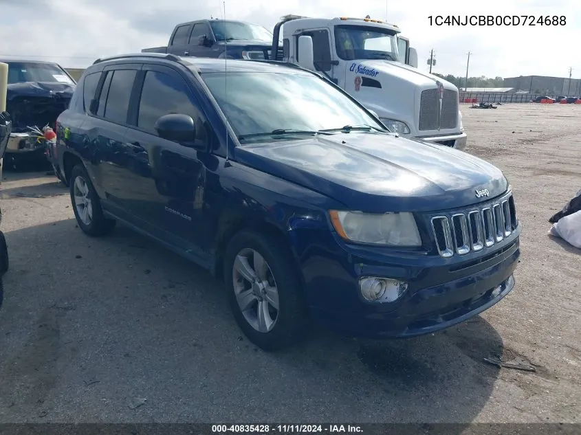 2012 Jeep Compass Sport VIN: 1C4NJCBB0CD724688 Lot: 40835428