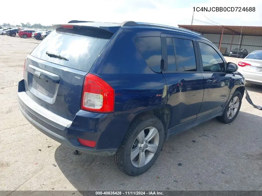 2012 Jeep Compass Sport VIN: 1C4NJCBB0CD724688 Lot: 40835428