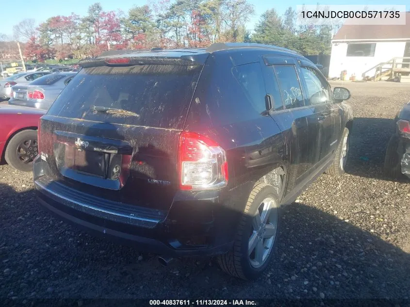 2012 Jeep Compass Limited VIN: 1C4NJDCB0CD571735 Lot: 40837611