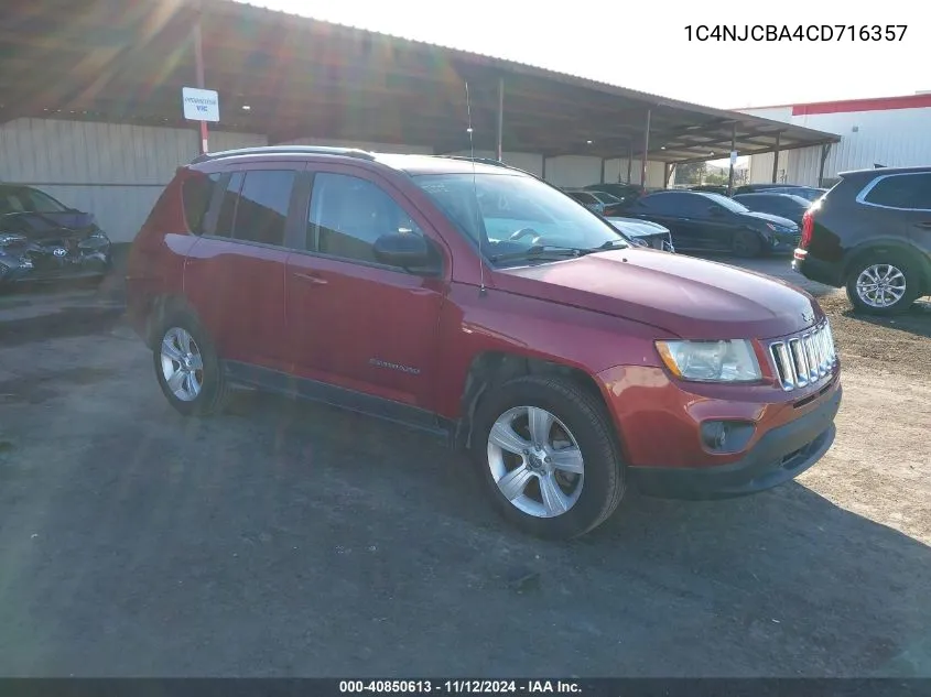 2012 Jeep Compass Sport VIN: 1C4NJCBA4CD716357 Lot: 40850613