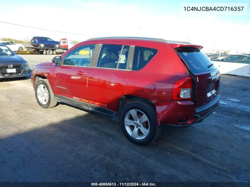 2012 Jeep Compass Sport VIN: 1C4NJCBA4CD716357 Lot: 40850613