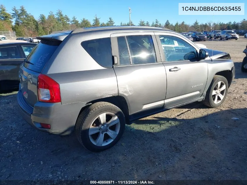 2012 Jeep Compass Sport VIN: 1C4NJDBB6CD635455 Lot: 40858971