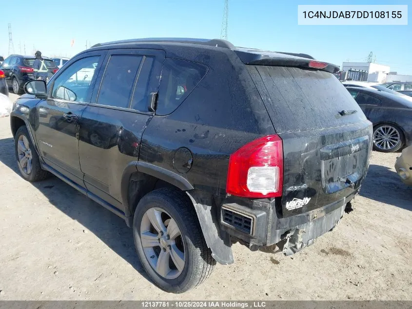 2013 Jeep Compass VIN: 1C4NJDAB7DD108155 Lot: 12137781