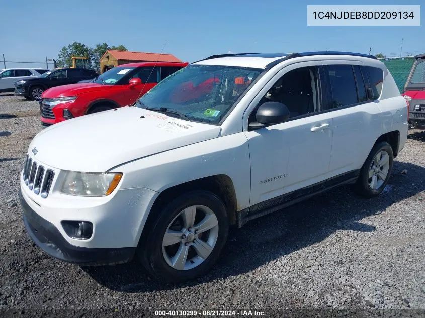 2013 Jeep Compass Latitude VIN: 1C4NJDEB8DD209134 Lot: 40130299