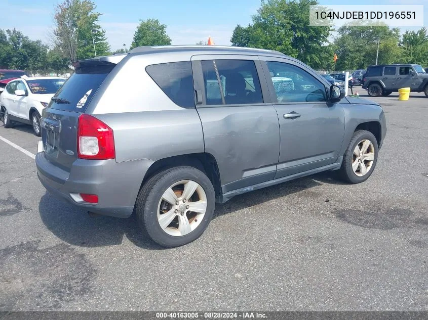 2013 Jeep Compass Latitude VIN: 1C4NJDEB1DD196551 Lot: 40163005