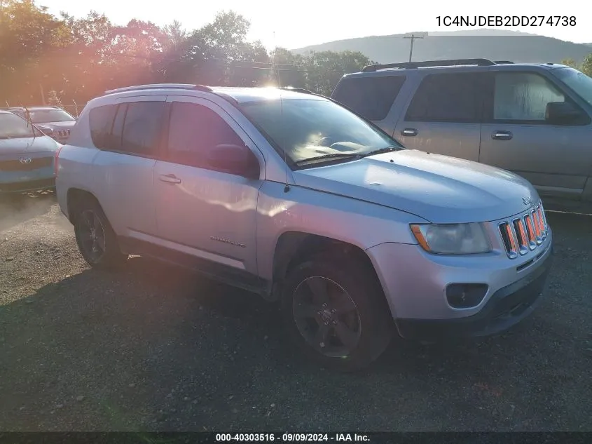 2013 Jeep Compass Latitude VIN: 1C4NJDEB2DD274738 Lot: 40303516