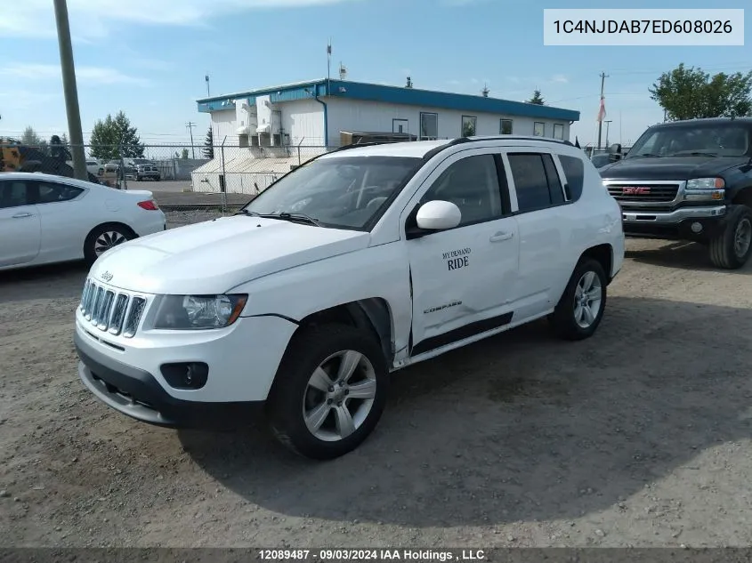 2014 Jeep Compass Sport VIN: 1C4NJDAB7ED608026 Lot: 12089487