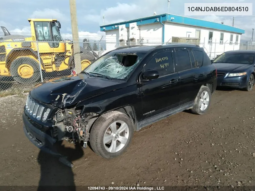 2014 Jeep Compass Sport VIN: 1C4NJDAB6ED804510 Lot: 12094743