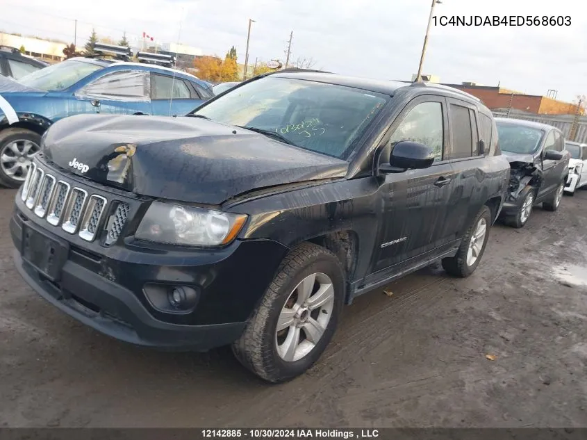 2014 Jeep Compass Sport VIN: 1C4NJDAB4ED568603 Lot: 12142885