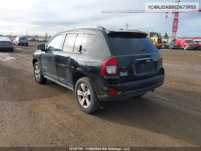 2014 Jeep Compass Sport VIN: 1C4NJDAB8ED673953 Lot: 12147700