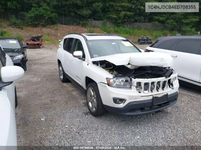 2014 Jeep Compass Limited VIN: 1C4NJDCB4ED708355 Lot: 39796636