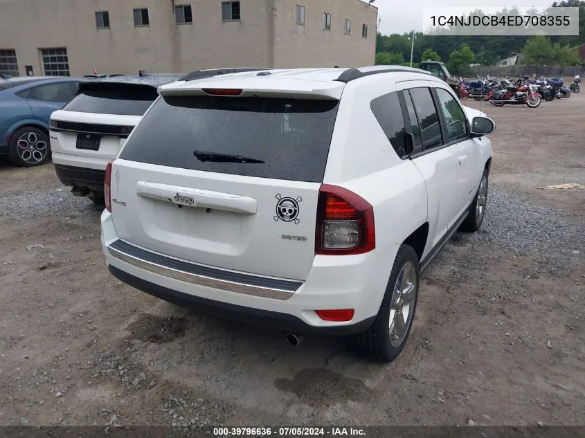 2014 Jeep Compass Limited VIN: 1C4NJDCB4ED708355 Lot: 39796636