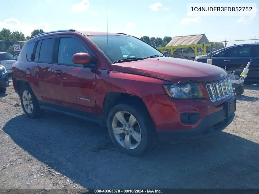 2014 Jeep Compass Latitude VIN: 1C4NJDEB3ED852752 Lot: 40363378