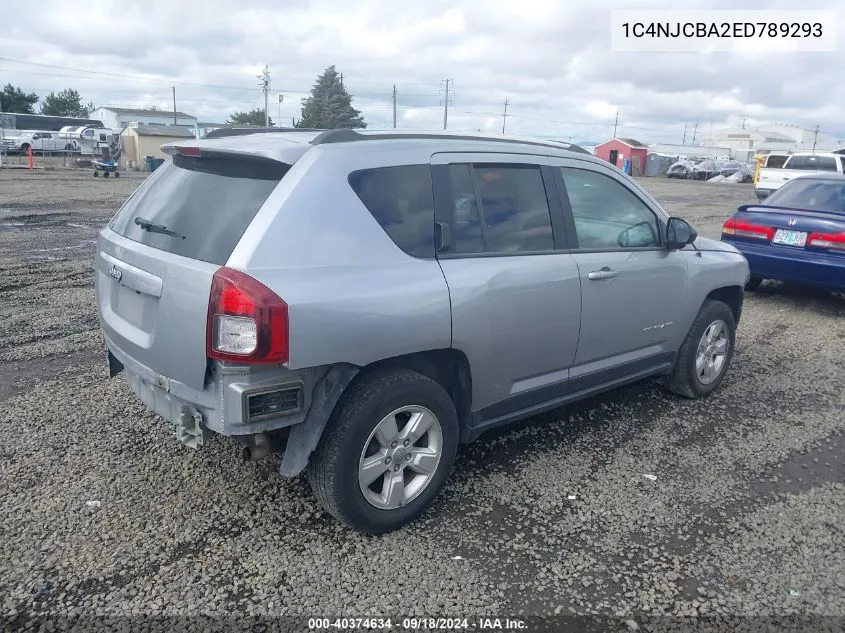 2014 Jeep Compass Sport VIN: 1C4NJCBA2ED789293 Lot: 40374634