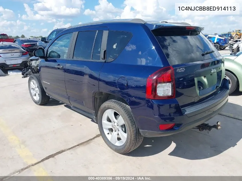 2014 Jeep Compass Sport VIN: 1C4NJCBB8ED914113 Lot: 40389356