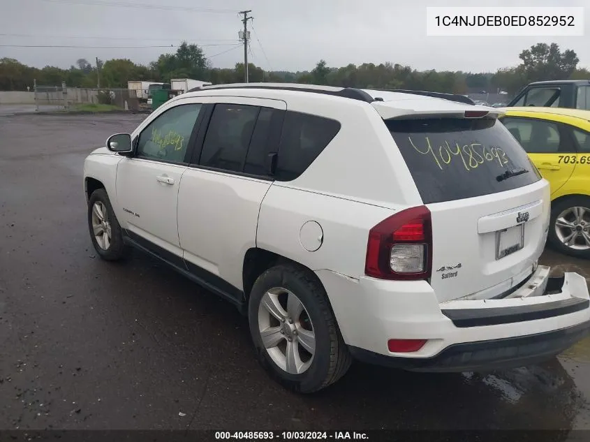 2014 Jeep Compass Latitude VIN: 1C4NJDEB0ED852952 Lot: 40485693