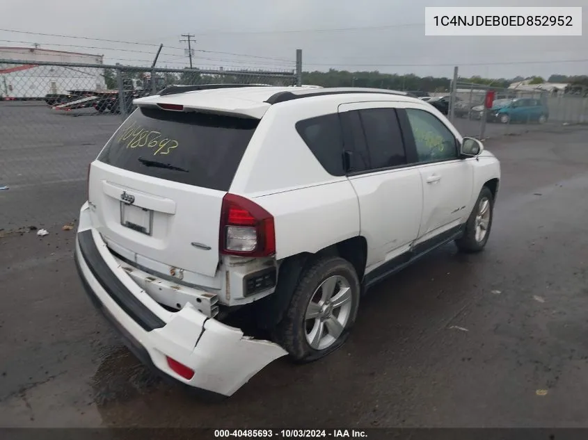 2014 Jeep Compass Latitude VIN: 1C4NJDEB0ED852952 Lot: 40485693