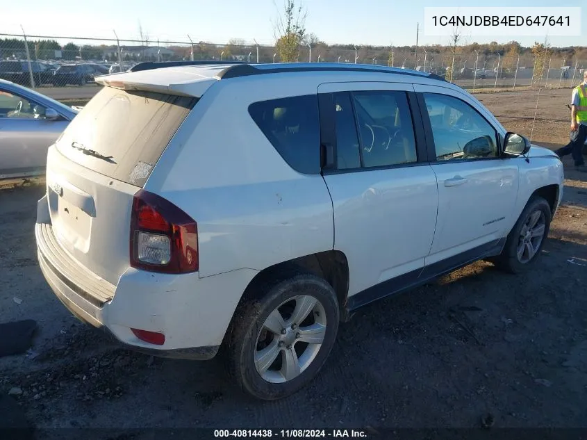 2014 Jeep Compass Sport VIN: 1C4NJDBB4ED647641 Lot: 40814438