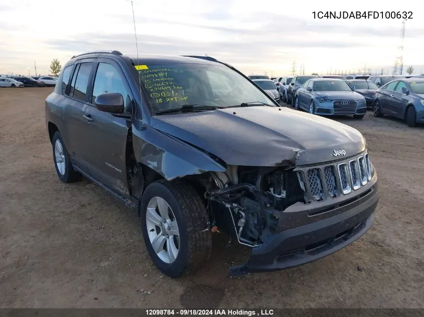 2015 Jeep Compass Sport/North VIN: 1C4NJDAB4FD100632 Lot: 12098784