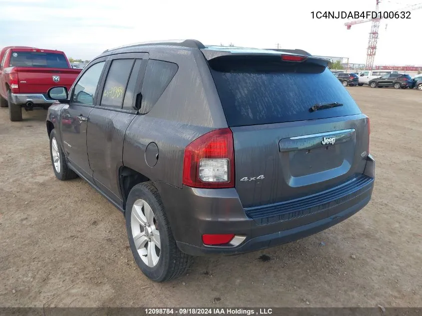 2015 Jeep Compass Sport/North VIN: 1C4NJDAB4FD100632 Lot: 12098784