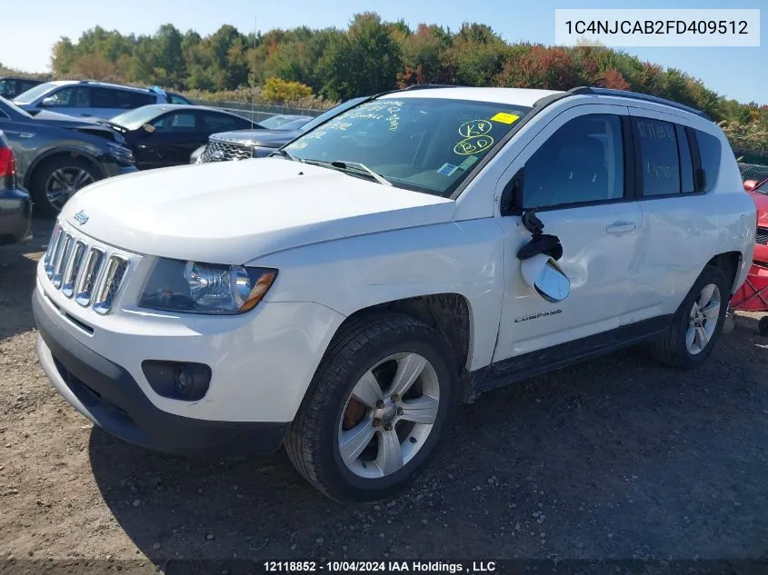 2015 Jeep Compass Sport/North VIN: 1C4NJCAB2FD409512 Lot: 12118852