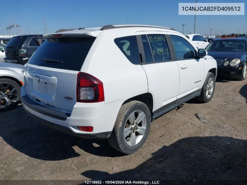 2015 Jeep Compass Sport/North VIN: 1C4NJCAB2FD409512 Lot: 12118852