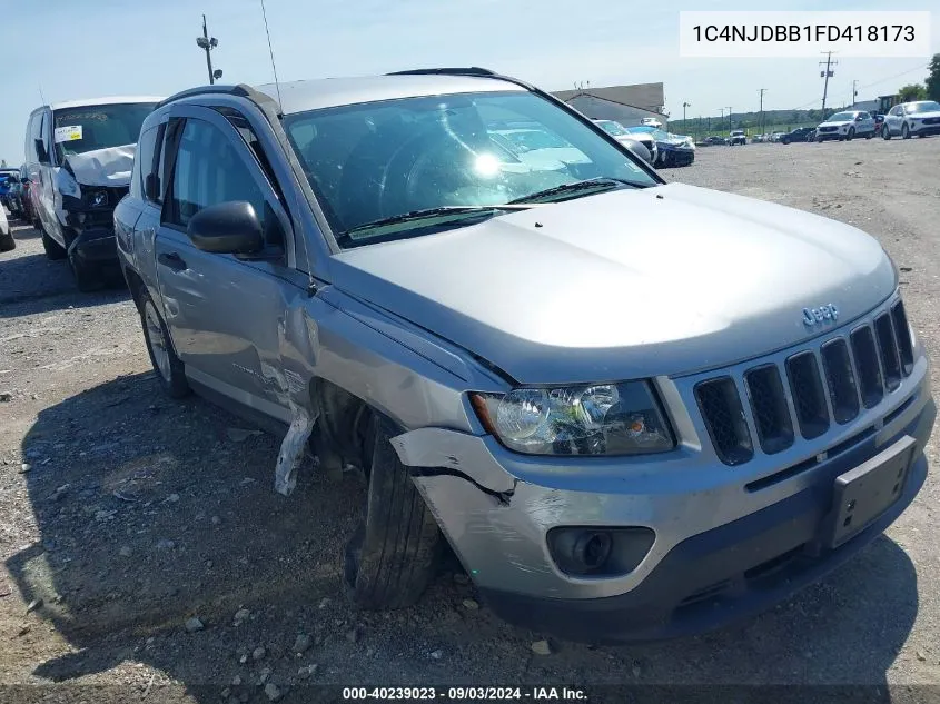 2015 Jeep Compass Altitude Edition/Sport VIN: 1C4NJDBB1FD418173 Lot: 40239023