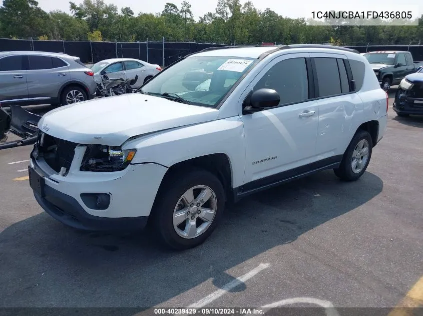 2015 Jeep Compass Sport VIN: 1C4NJCBA1FD436805 Lot: 40289429