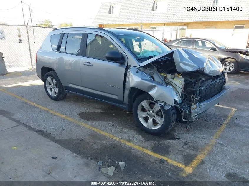 2015 Jeep Compass Sport VIN: 1C4NJCBB6FD151400 Lot: 40914266