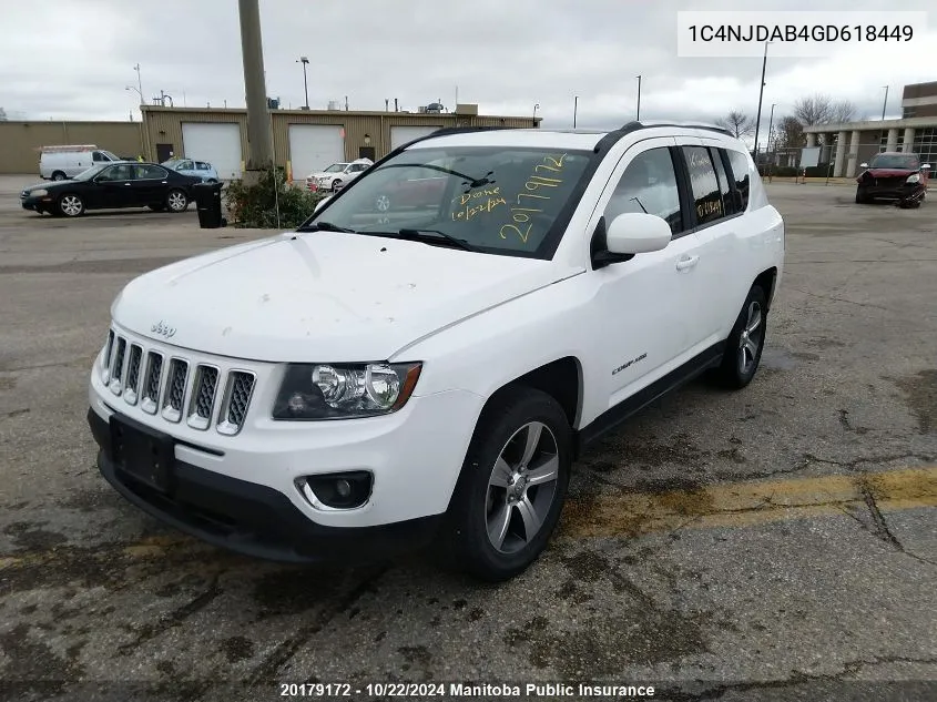 1C4NJDAB4GD618449 2016 Jeep Compass High Altitude