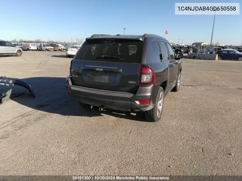 1C4NJDAB4GD650558 2016 Jeep Compass High Altitude